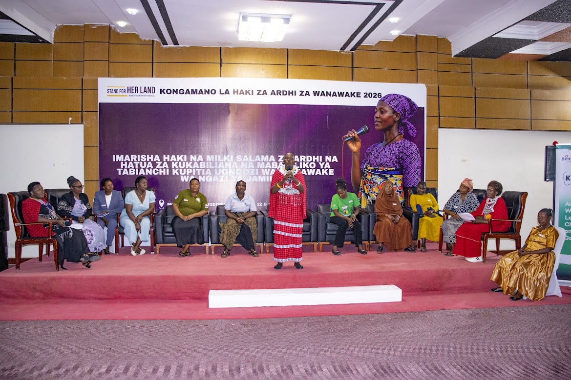Maasai woman leader speaking on the symposium panel