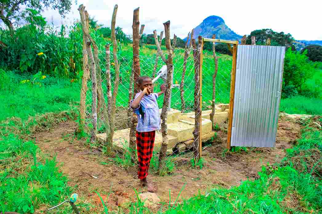 Hand-dug well providing clean water to Koruwe village
